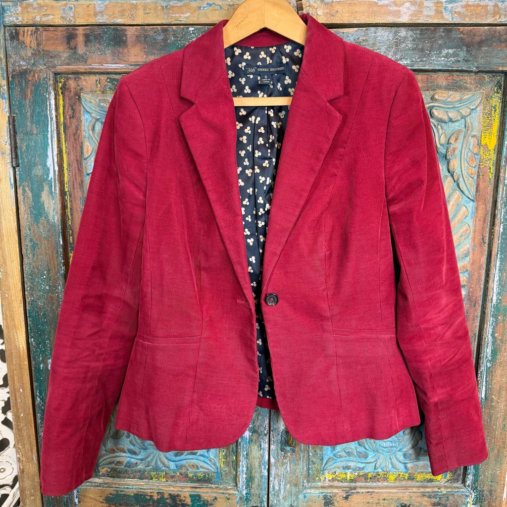 Brooks Brothers 346 Scarlet Red Corduroy Blazer Cropped 6